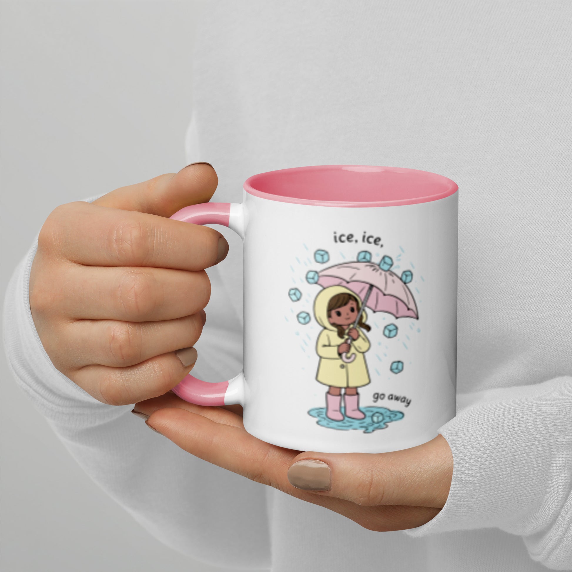 Ice Ice Go Away Mug Anti ICE Immigration Justice Mug Spinsterly Co ceramic coffee mug Pink glossy two-sided print