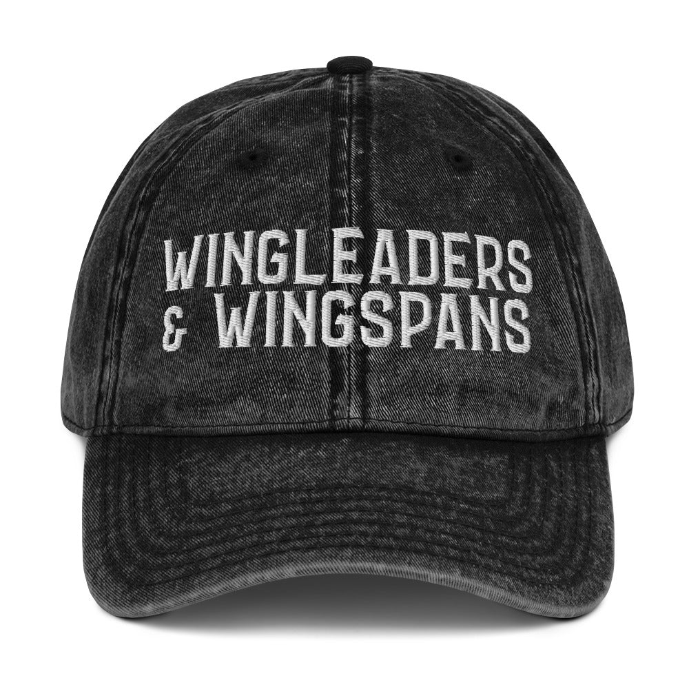 Wingleaders & Wingspans — Vintage Washed Black Dad Cap | Romantasy Embroidered Hat - Spinsterly Co