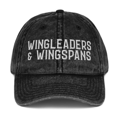 Wingleaders & Wingspans — Vintage Washed Black Dad Cap | Romantasy Embroidered Hat - Spinsterly Co