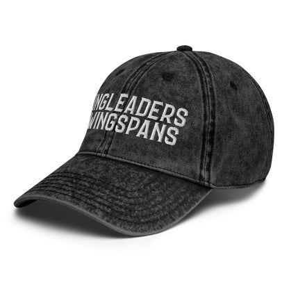 Wingleaders & Wingspans — Vintage Washed Black Dad Cap | Romantasy Embroidered Hat - Spinsterly Co