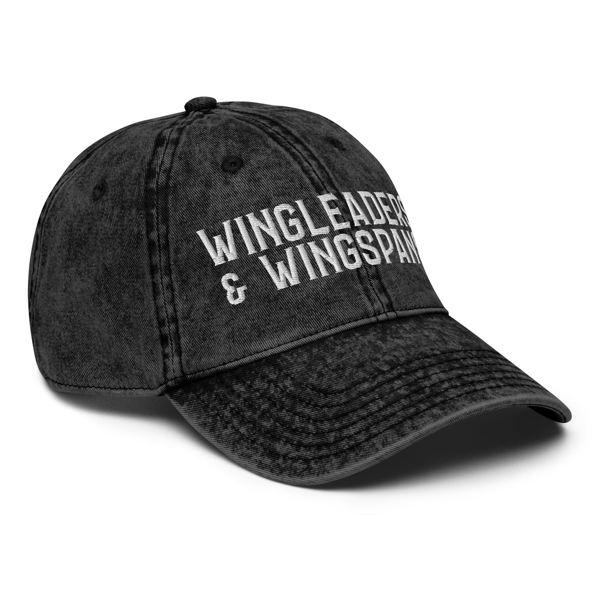 Wingleaders & Wingspans — Vintage Washed Black Dad Cap | Romantasy Embroidered Hat - Spinsterly Co