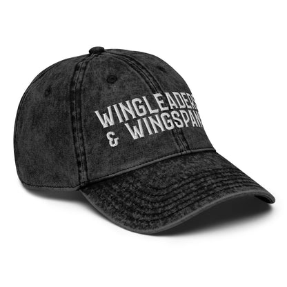 Wingleaders & Wingspans — Vintage Washed Black Dad Cap | Romantasy Embroidered Hat - Spinsterly Co