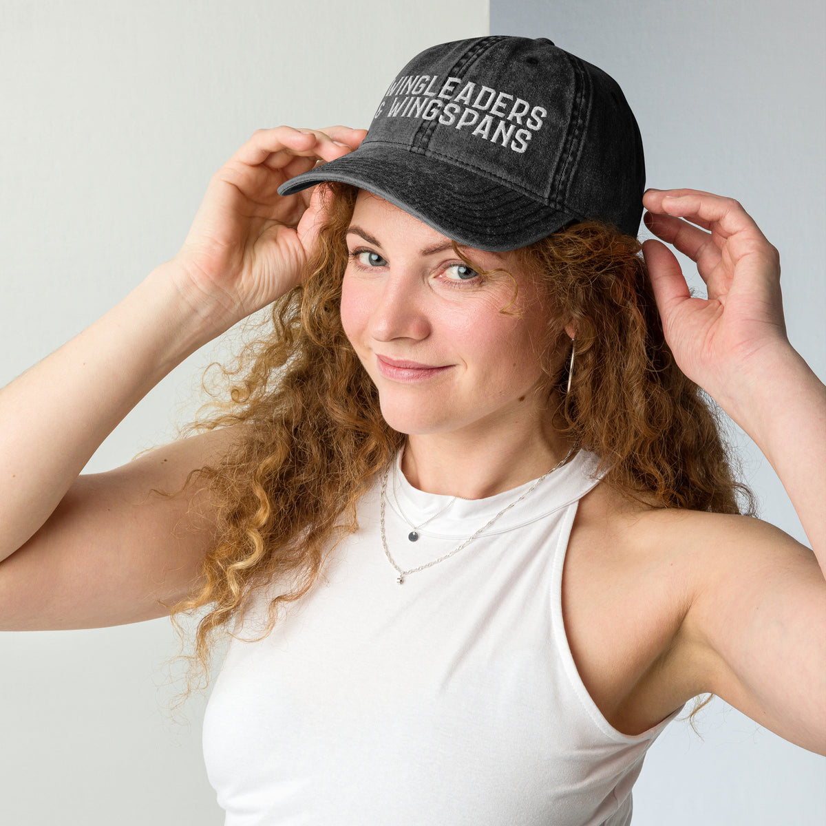 Wingleaders & Wingspans — Vintage Washed Black Dad Cap | Romantasy Embroidered Hat - Spinsterly Co