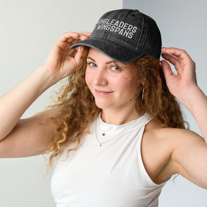 Wingleaders & Wingspans — Vintage Washed Black Dad Cap | Romantasy Embroidered Hat - Spinsterly Co