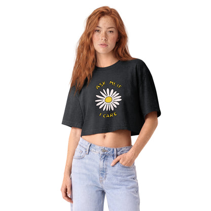 Ask Me If I Care | Daisy Graphic Garment Dye Cropped Tee - Spinsterly Co