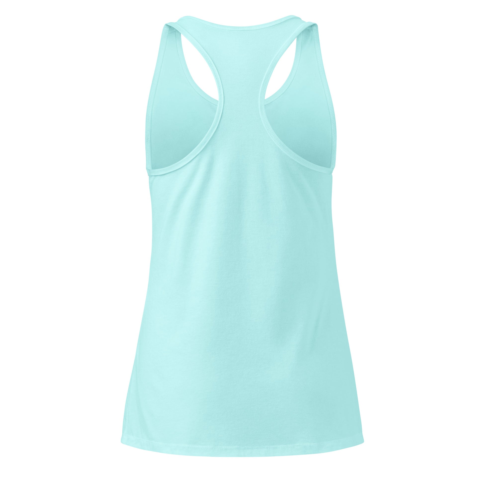 Let's Play Mermaids Racerback Tank Ocean Graphic Summer Tank Top by Spinsterly Co in Tahiti Blue jersey