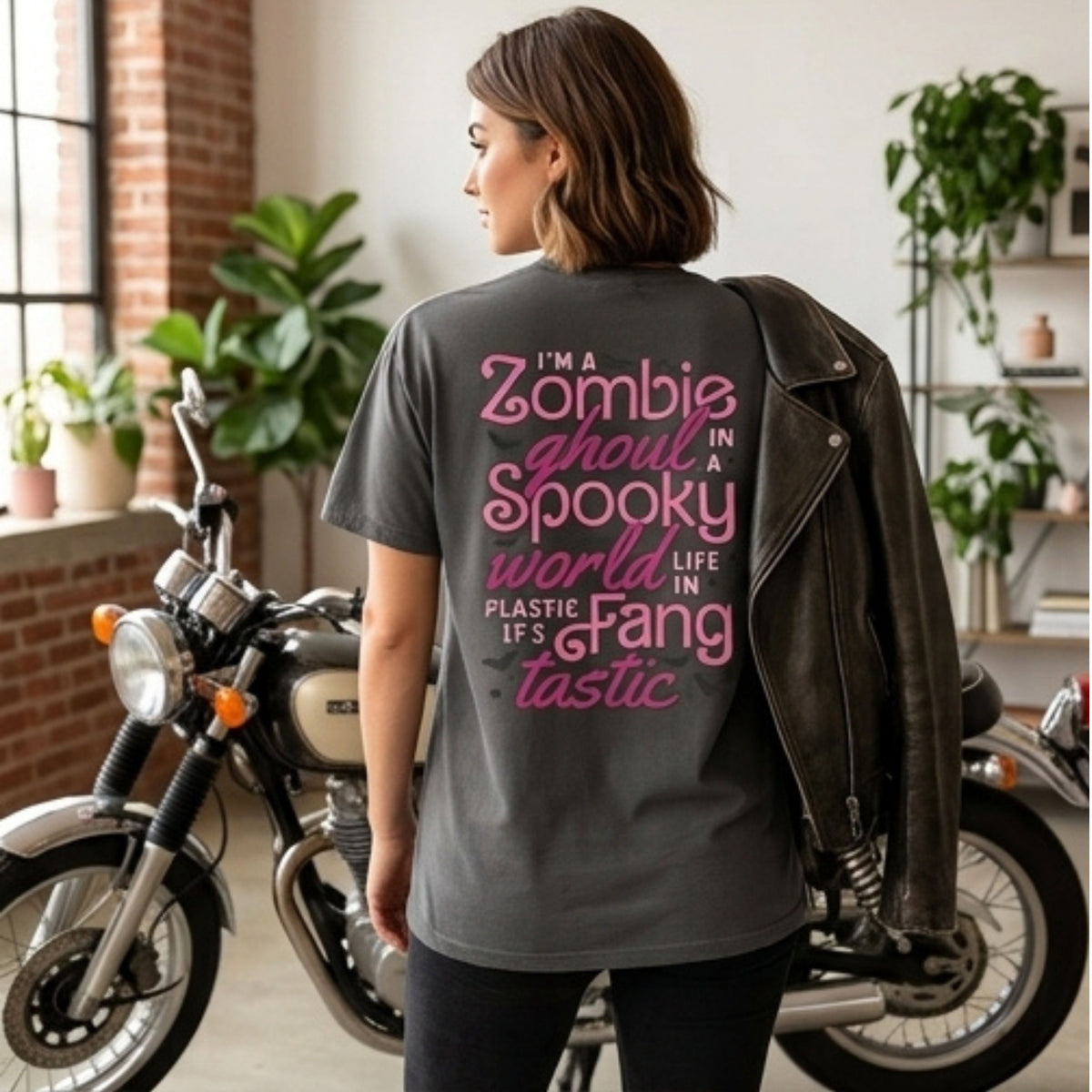 Zombie Ghoul Garment-Dyed Heavyweight T-Shirt | Halloween Spooky Season Tee | Spinsterly Co - Spinsterly Co