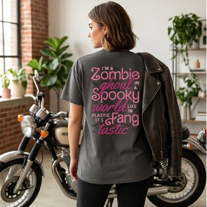 Zombie Ghoul Garment-Dyed Heavyweight T-Shirt | Halloween Spooky Season Tee | Spinsterly Co - Spinsterly Co