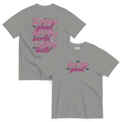 Zombie Ghoul Garment-Dyed Heavyweight T-Shirt | Halloween Spooky Season Tee | Spinsterly Co - Spinsterly Co